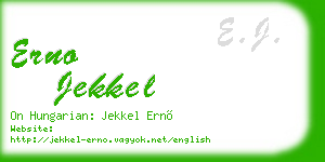 erno jekkel business card